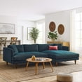 thumbnail image 1 of Modway Zoya Right-Facing Down Filled Overstuffed Sectional Sofa in Heathered Weave Azure, 1 of 6