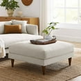 thumbnail image 1 of Modway Zoya Upholstered Polyester Fabric Ottoman with Tapered Legs in Ivory, 1 of 8