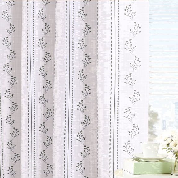 Invoibler Boho Floral Print Curtain Panels, Light Filtering Window ...