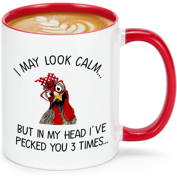 Modwnfy Funny Gifts for Women, Rooster Gifts, Unique Chicken Gifts for Chicken Lovers, Funny Coffee Mug, 11 Oz