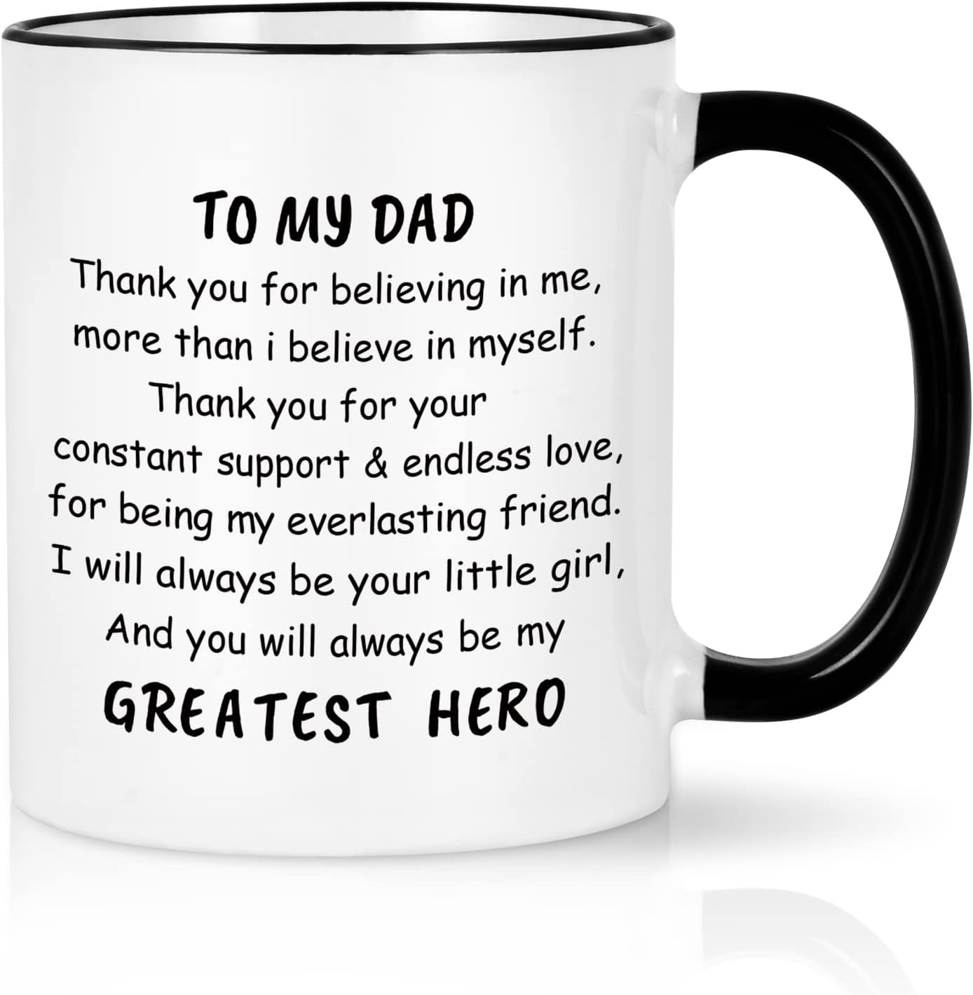 Modwnfy To My Dad Coffee Mug - Fathers Day Gift from Daughter - Novelty Dad Gifts Cup for Christmas Birthday 11 Oz White