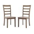 thumbnail image 1 of Moe 18 Inch Wood Dining Chair Ladder Back Set of 2 Brushed Brown - Saltoro Sherpi, 1 of 6