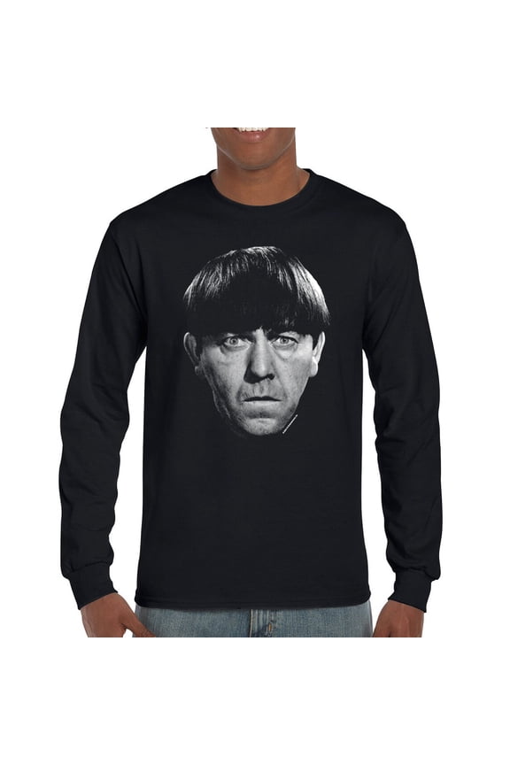 Moe The Three Stooges Long Sleeve T-shirt Wise Guys Curly Larry Shemp Classic Retro American TV Slapstick 3 Legends