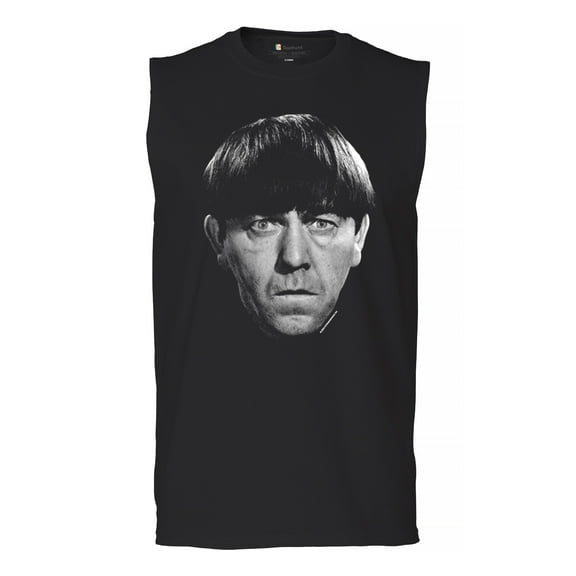 Moe The Three Stooges Muscle Shirt Wise Guys Curly Larry Shemp Classic Retro American TV Slapstick 3 Legends Men's
