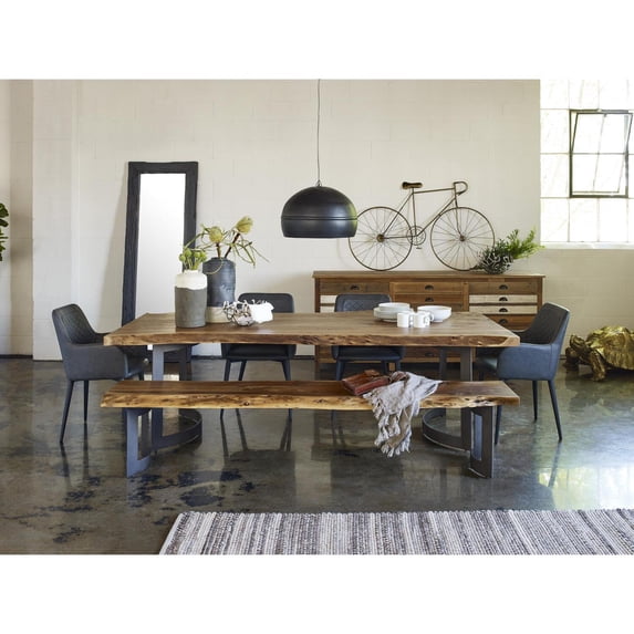Moe's Bent Large Smoked Dining Table in Light Brown