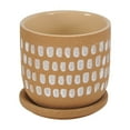 thumbnail image 1 of Moe's Home Collection 4.5" Handmade Ceramic Botanical Planter in Natural, 1 of 3