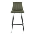 thumbnail image 1 of Moe's Home Collection Alibi 30" Vegan Leather Barstool in Dark Green (Set of 2), 1 of 8