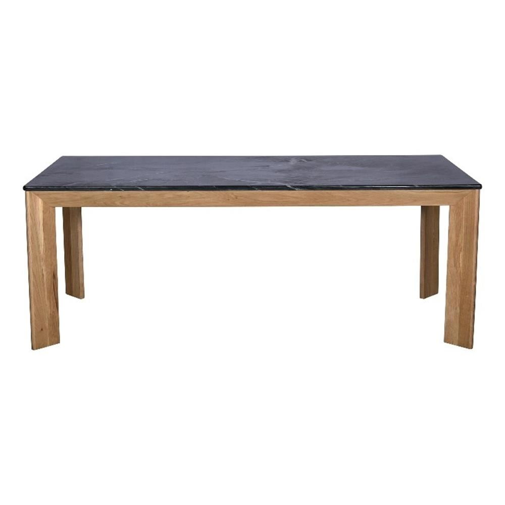 Large Rectangular Oak and Marble Dining Table