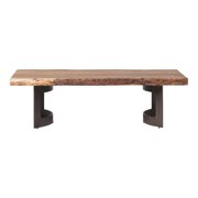 Bent Coffee Table Smoked-Color:Light Brown,Material:Acacia Wood