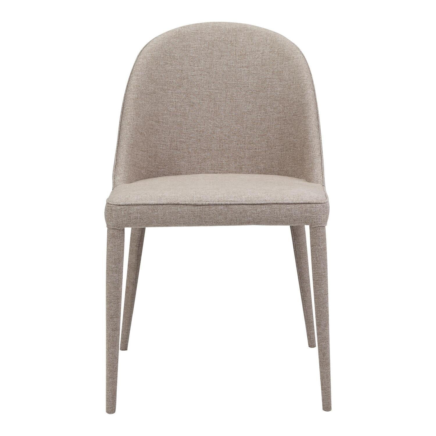 Light Grey Upholstered Iron Dining Chair Set with Foam Cushion