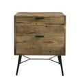 thumbnail image 1 of Moes Home Collection Ik-1007 Camari 18" Wide 2 Drawer Iron And Wood Nightstand, 1 of 3