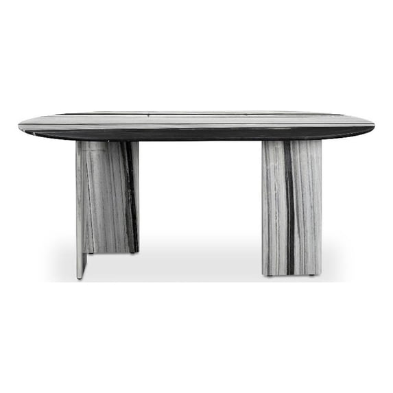 Moe's Home Collection Celia Oval Dining Table Panda Marble Stone Dining Tables
