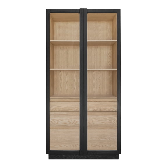 Moe's Home Collection Charlotte Tall Cabinet Black Wood Cabinets & Storage