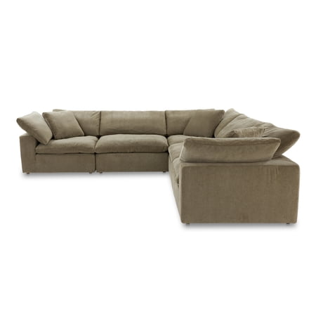 Moe's Home Collection Clay Classic L-Shaped Fabric Modular Sectional Desert Sage