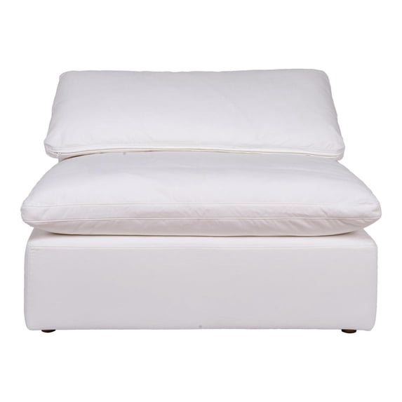Moe's Home Collection Clay Armless Chair Livesmart Fabric - Color:White-Color:White