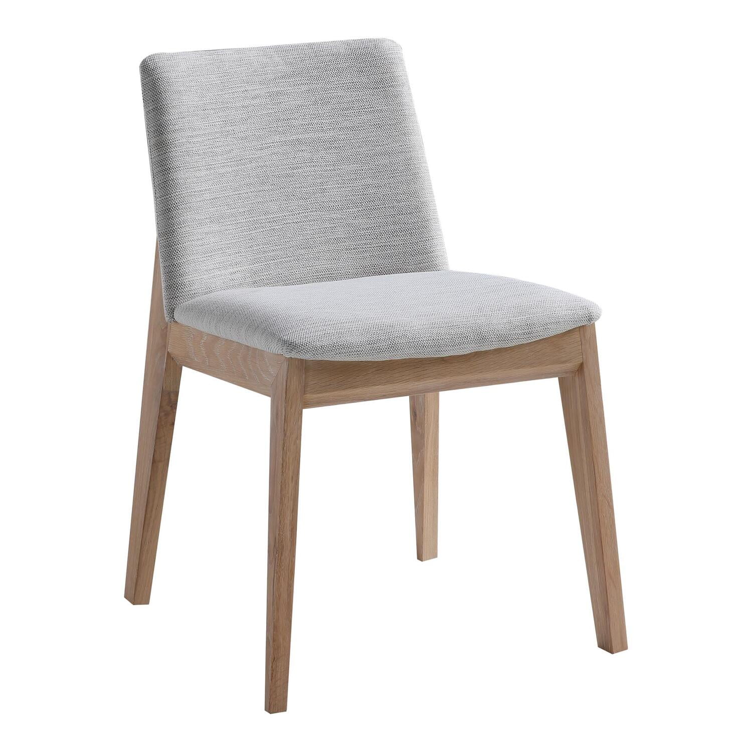 Mid-Century Modern Light Grey Leather Upholstered Arm Chair