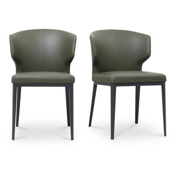 Moe's Home Collection Delaney Dining chair Set of Two Faux Leather Green