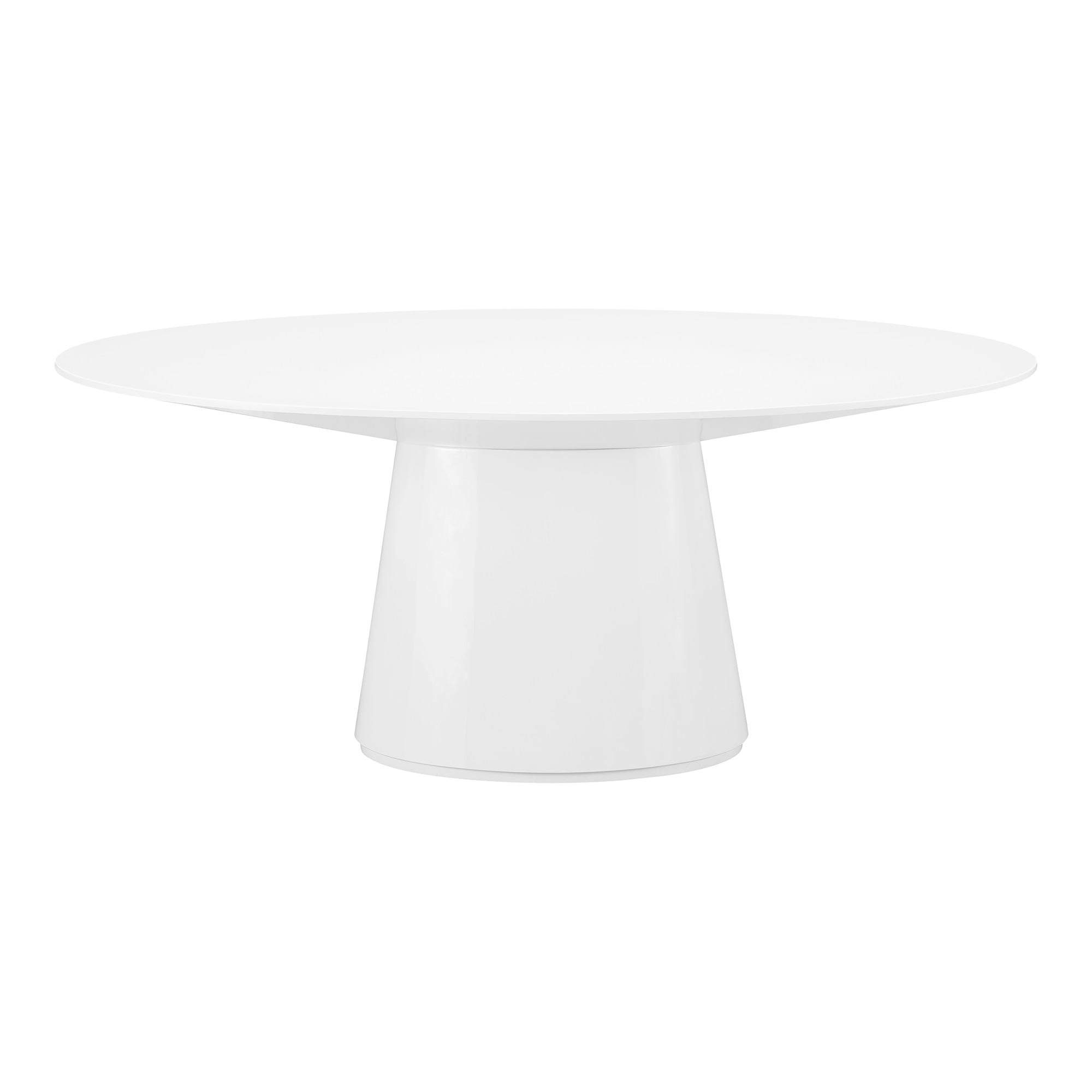 Otago High-Gloss White Round MDF Dining Table