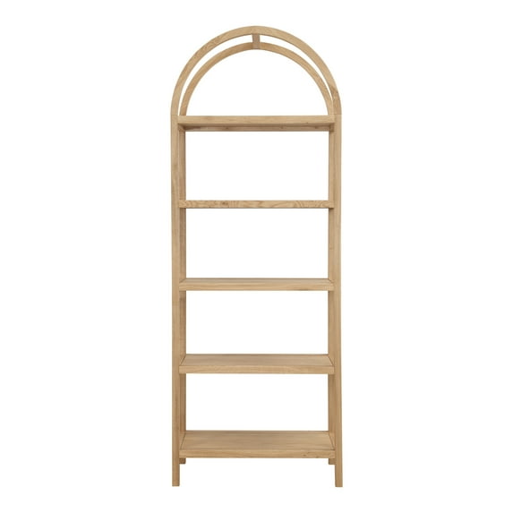 Moe's Home Collection Contemporary Wood 5-Shelves Bookcase in Natural