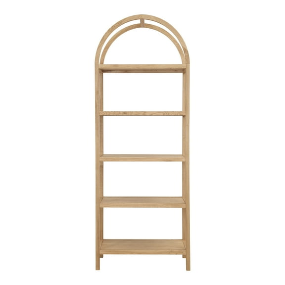 Moe's Home Collection Contemporary Wood 5-Shelves Bookcase in Natural