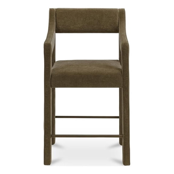 Moe's Home Collection Elise Counter Stools Fabric Green