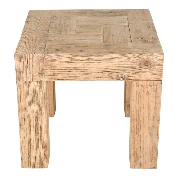 Moe's Home Collection Evander Side Table Aged Oak-Color:Natural,Material:reclaimed oak