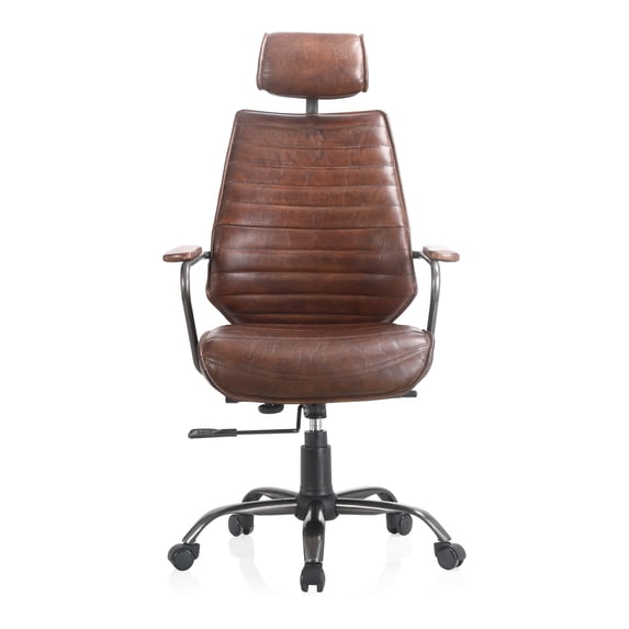 Moe's Home Collection Executive Office Chair Dark Brown Leather
