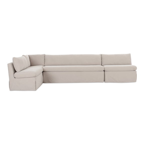 Moe's Home Collection Fable Slipcover Dining Banquette L-Shape Beige 139.5In