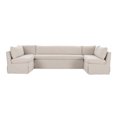 thumbnail image 1 of Moe's Home Collection Fable Slipcover Dining Banquette U-Shape Beige 129In, 1 of 10