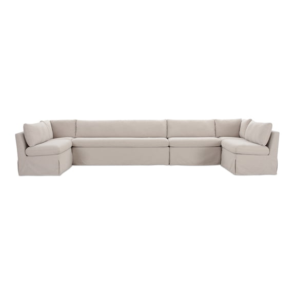 Moe's Home Collection Fable Slipcover Dining Banquette U-Shape Beige 168In