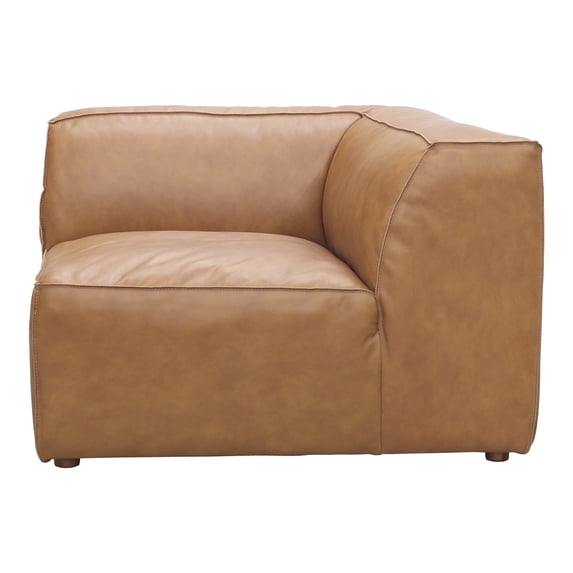 Moe's Home Collection Form Corner Chair Sonoran Tan Leather Leather