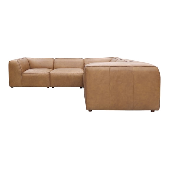 Moe's Home Collection Form Dream Modular Sectional Sonoran Tan Leather Leather