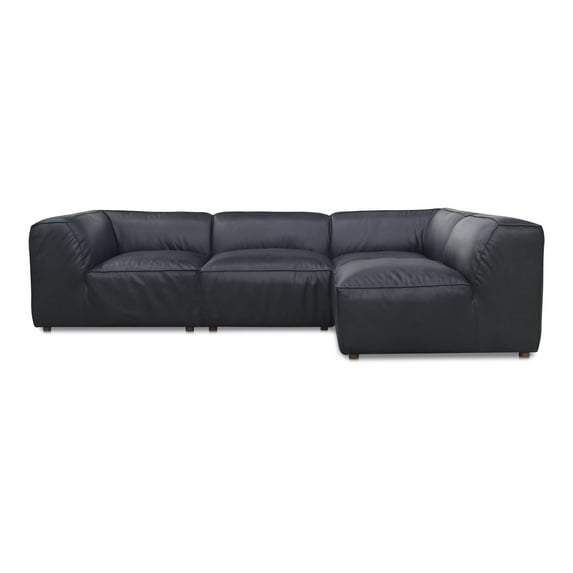 Moe's Home Collection Form Signature Modular Sectional Vantage Black Leather