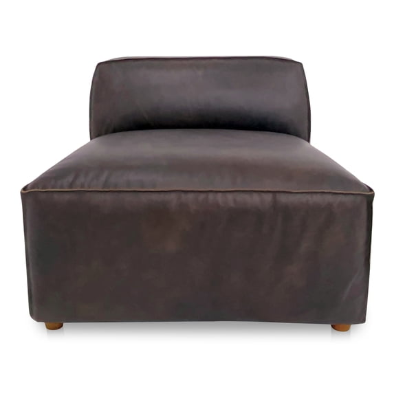 Moe's Home Collection Form Slipper Chair Espresso Brown Leather