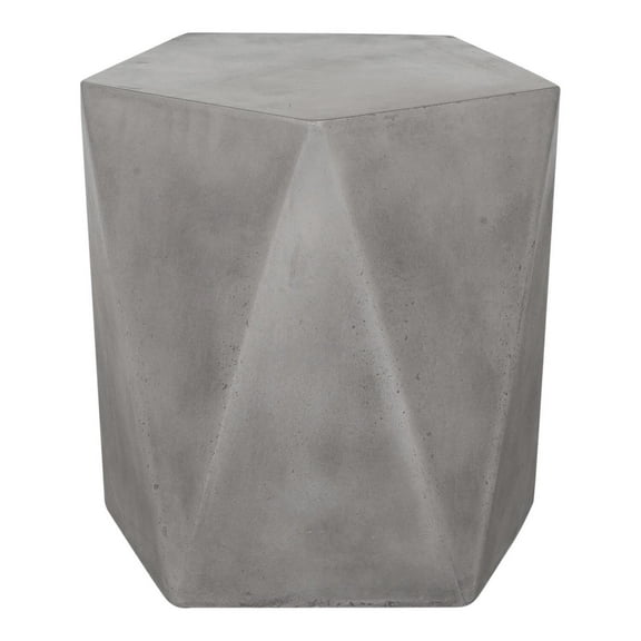 Moe's Home Collection Gem Contemporary Stone Outdoor Stool in Gray