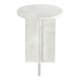 thumbnail image 1 of Moe's Home Collection Grace 14" Round Solid Marble Accent Table in White, 1 of 4