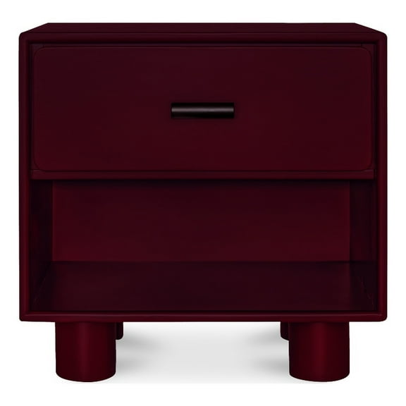Moe's Home Collection Jolene 1-Drawer Wood Bedroom Nightstand in Red