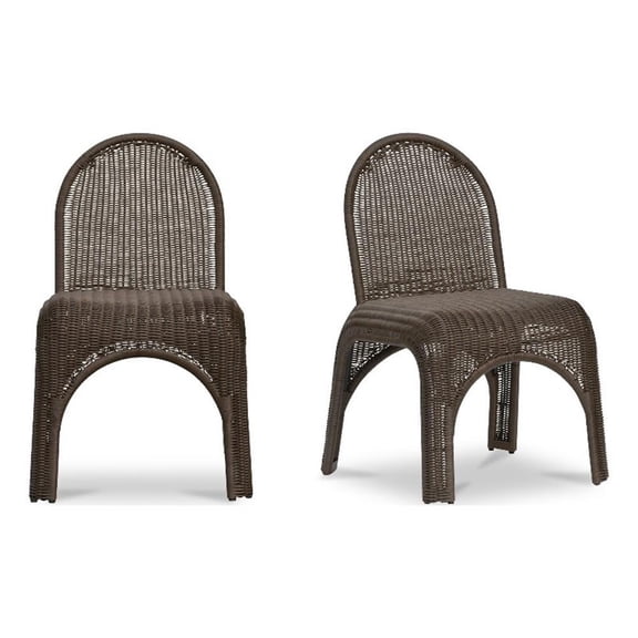 Moe's Home Collection Kendall Dining chair Set of Two Rattan Brown