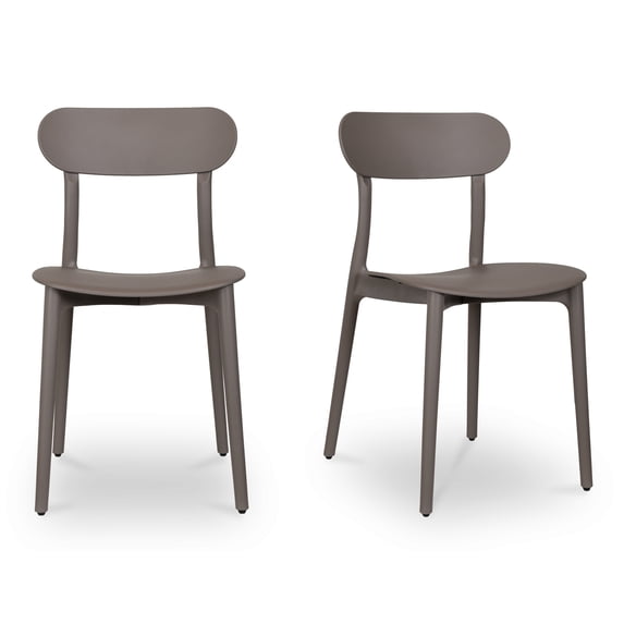 Moe's Home Collection Kent Outdoor Dining Chair Taupe - Set Of Two Plastic
