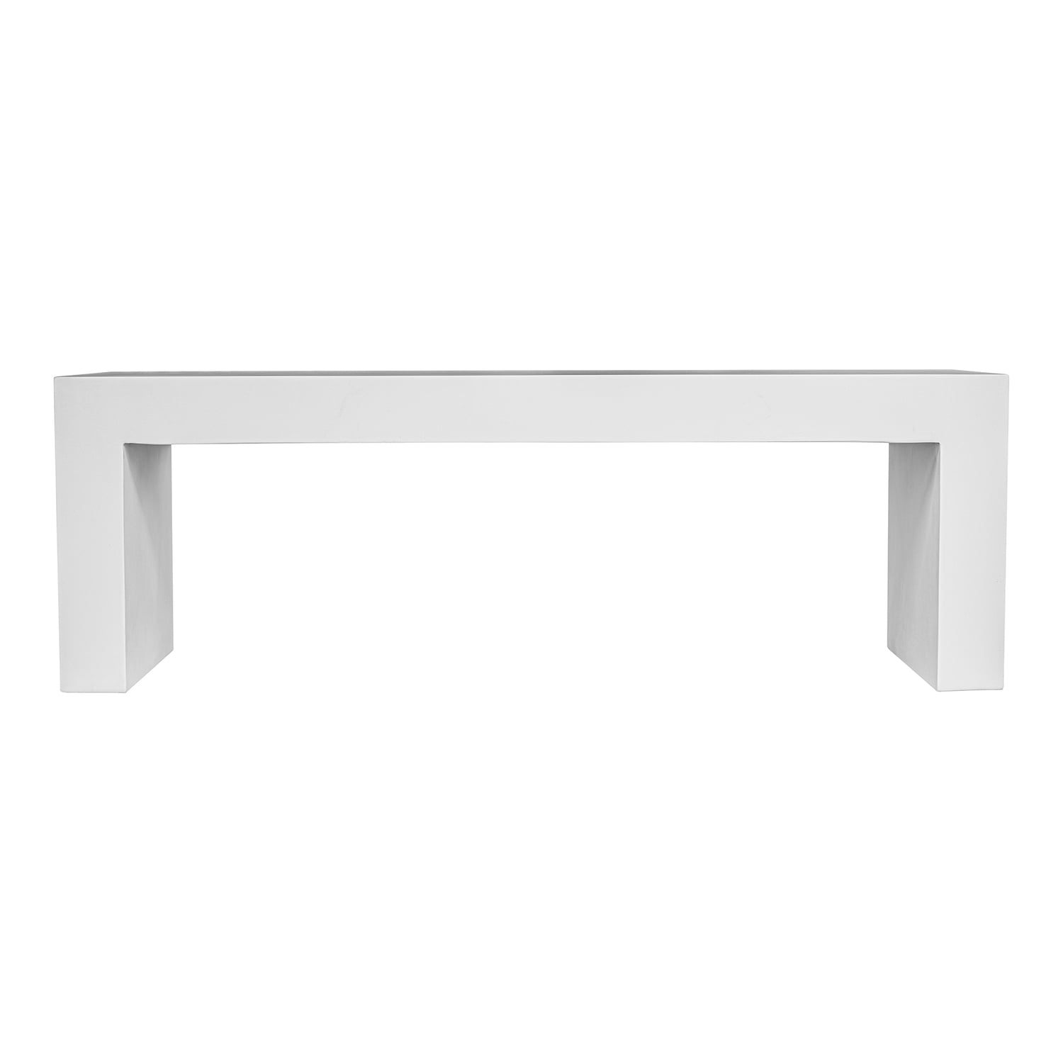 Modern White Concrete Indoor/Outdoor Bench, 63-inch