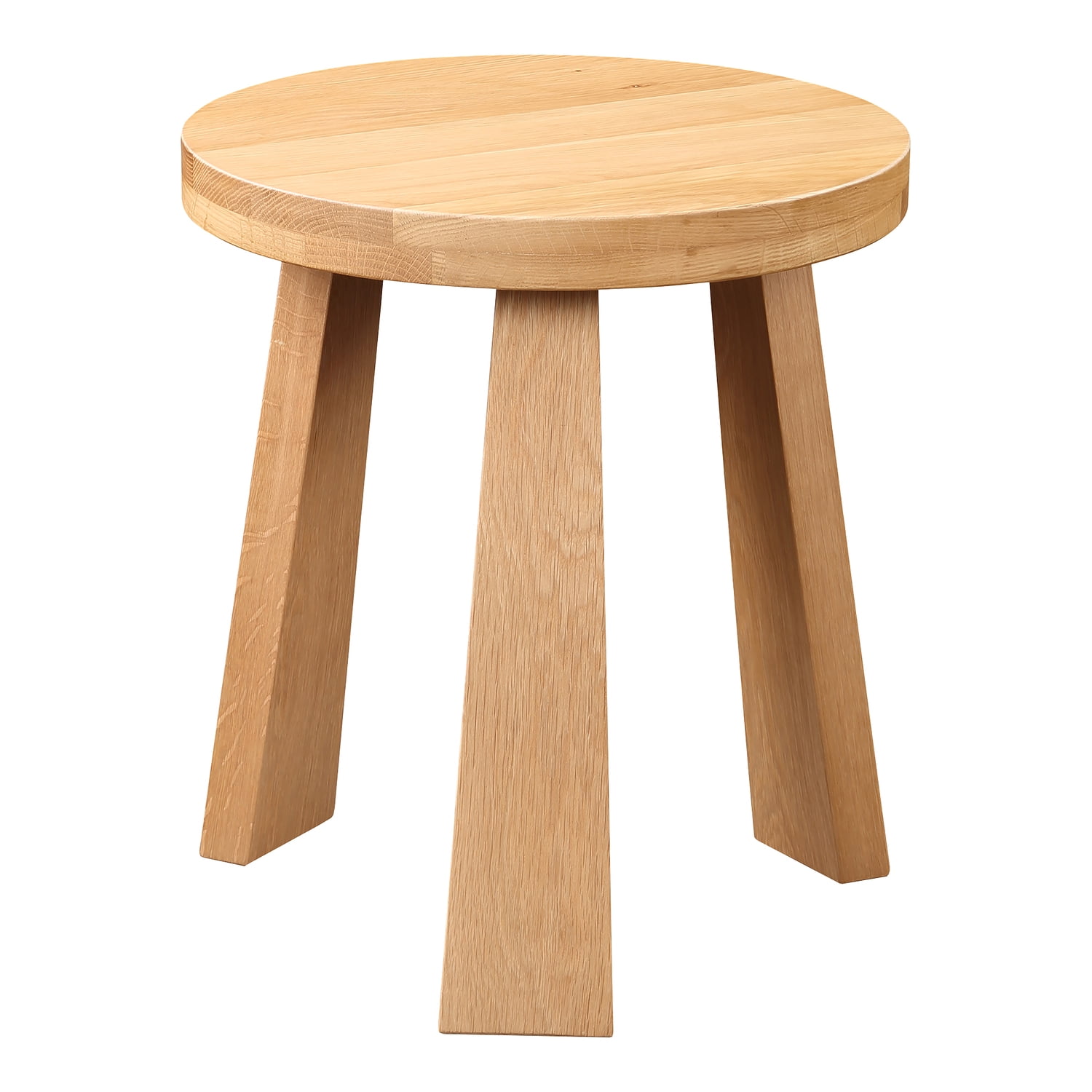 Mid-Century Modern Flared Leg Oak Stool 16''x16''x18''