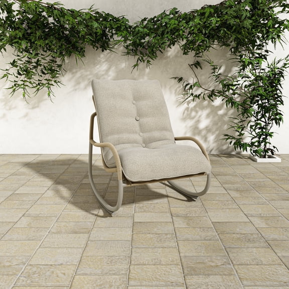 Moe's Home Collection Lyra Occasional Rattan Rocking Chair in Beige