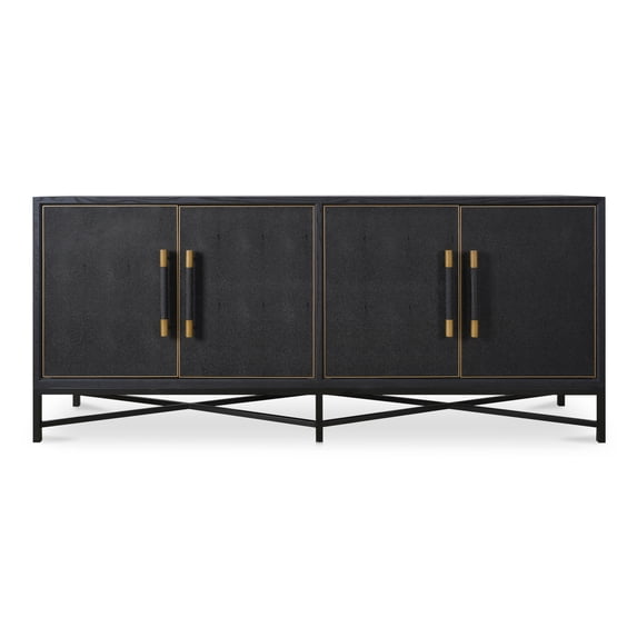 Moe's Home Collection MAKO Faux Leather Sideboard Black Color
