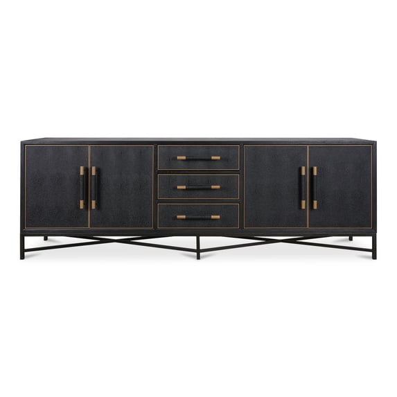 Moe's Home Collection Mako Sideboard Faux Leather Black