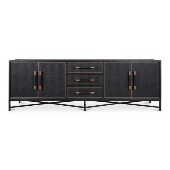 Moe's Home Collection Mako Sideboard Faux Leather Black