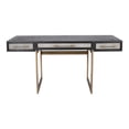 thumbnail image 1 of Moe's Home Collection Mako Solid Black Oak Frame 3-Drawers Writing Desk in Gray, 1 of 7