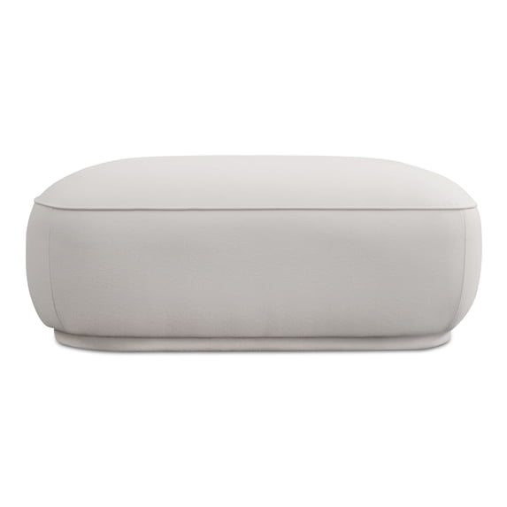 Moe's Home Collection Marion Ottoman Fabric White