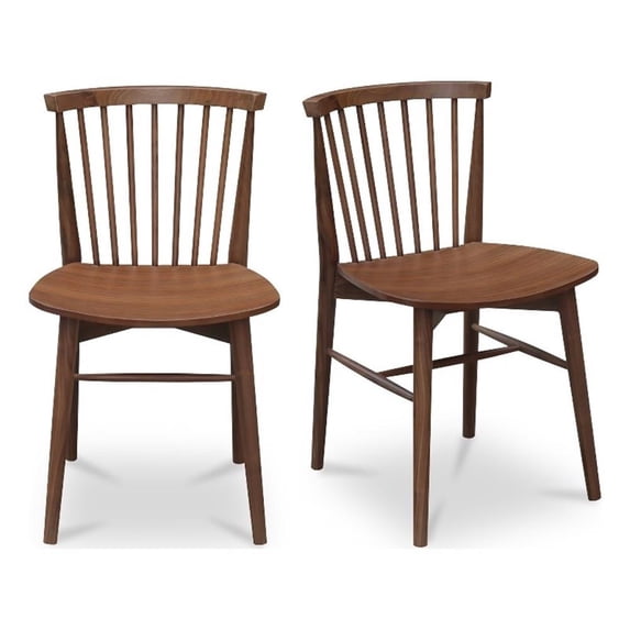 Moe's Home Collection Marley Dining chair Set of Two Wood Brown