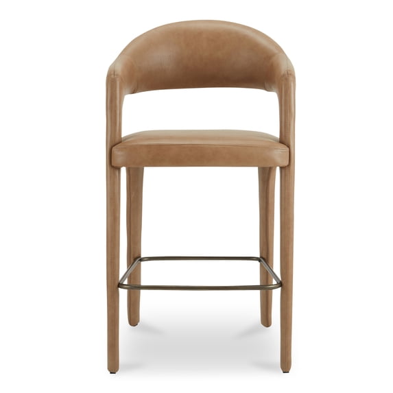 Moe's Home Collection Martens Bar Stool Leather Brown