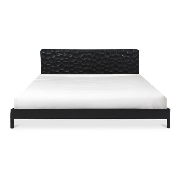 Moe's Home Collection Misaki Wood Queen Bed in Black